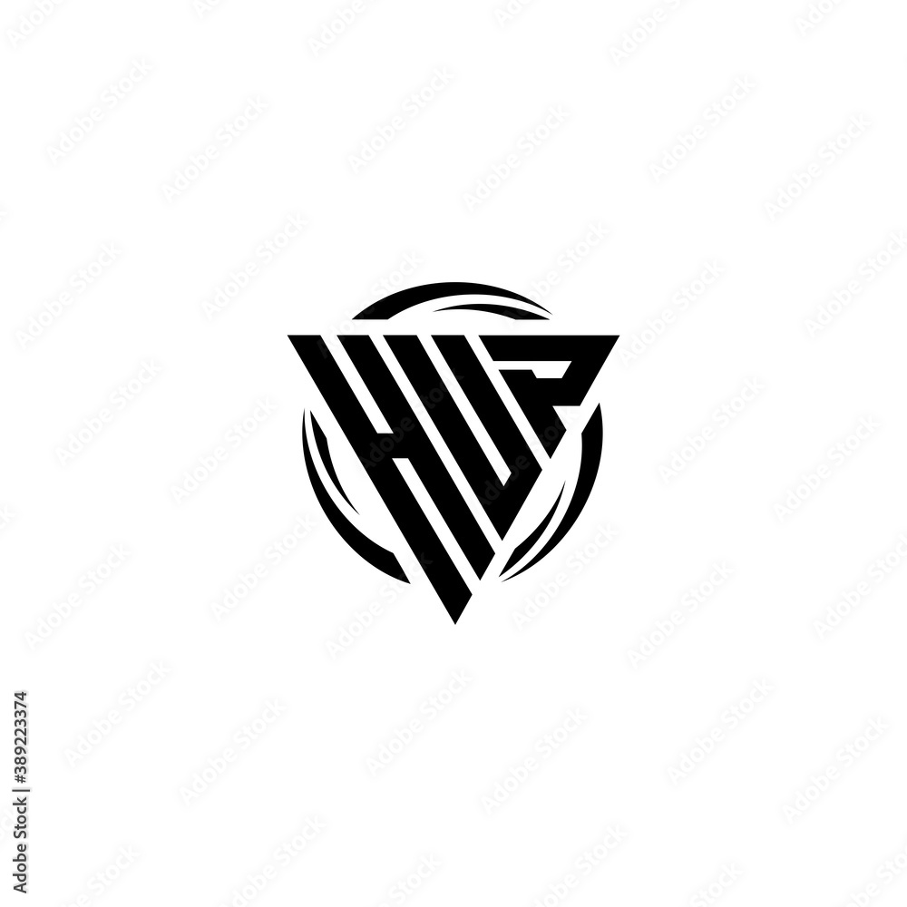 Initial letter HUP triangle monogram clean modern simple logo Initial letter HUP triangle monogram clean modern simple logo
