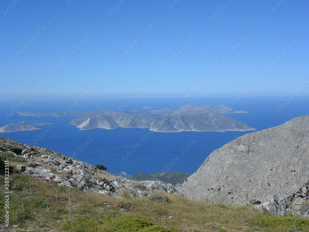 Hiking in the beautiful mountains on the Greek island of Samos in the Aegean Sea, Greece Hiking in the beautiful mountains on the Greek island of Samos in the Aegean Sea, Greece