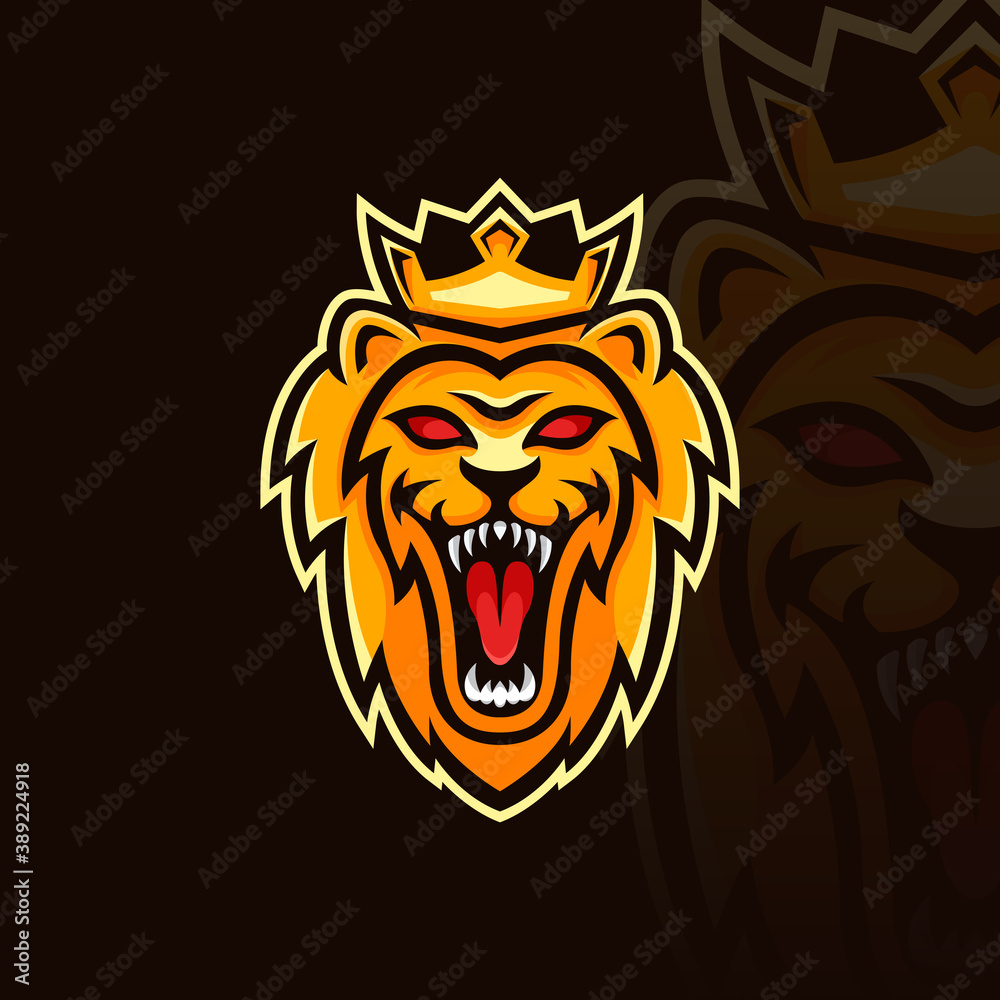Obraz premium Lion king mascot logo template