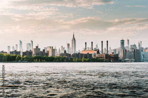 Panorama New York City skyline on a beautiful evening