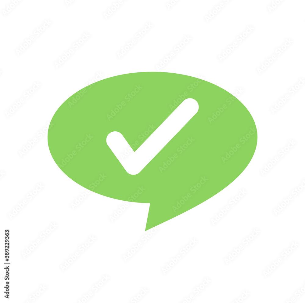 Green check mark icon. Tick symbol in green color, vector illustration. Green check mark icon. Tick symbol in green color, vector illustration.