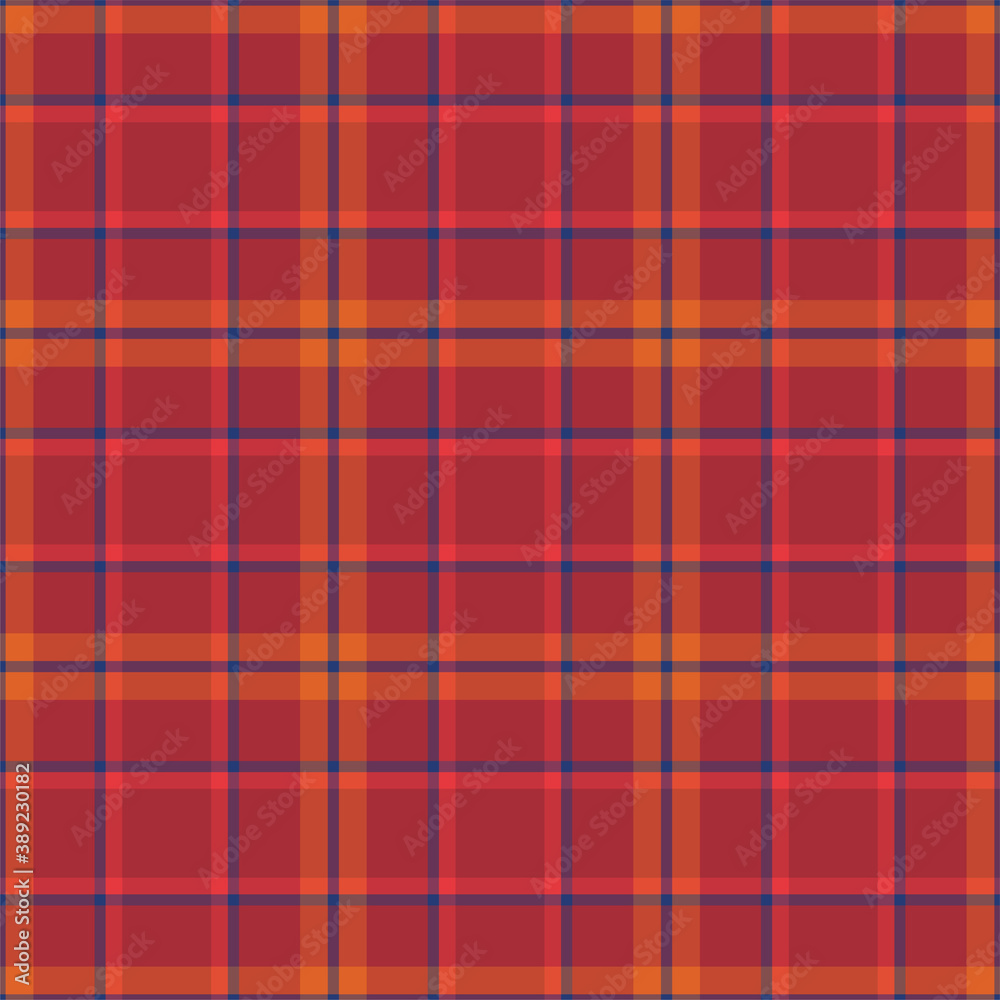 Plaid seamless pattern. Vector background of textile ornament. Flat fabric design.