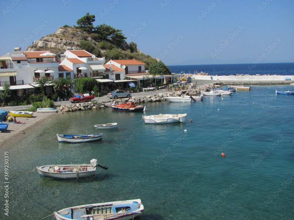 The stunning nature and old towns of the Greek island of Samos in the Aegean Sea, Greece