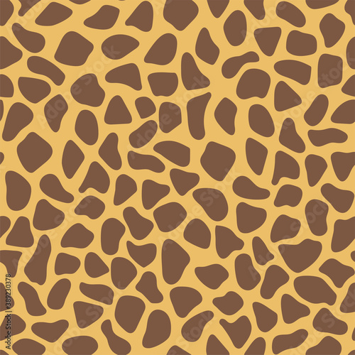 Giraffe skin texture, simple vector seamless pattern.