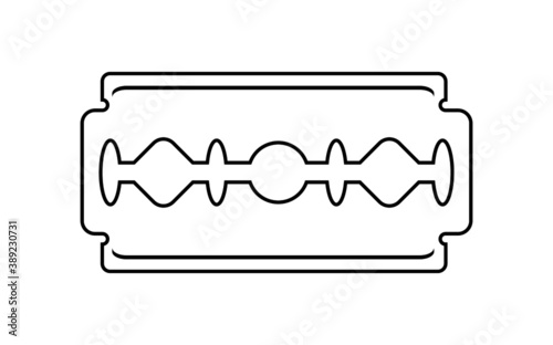 An icon of a razor blade. Line art of a razor blade.