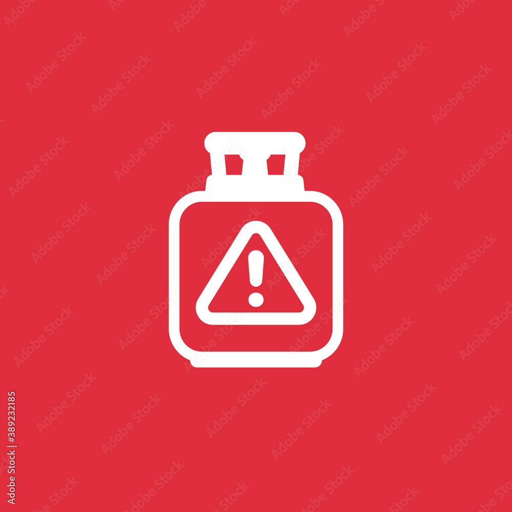 LPG tank, gas cylinder icon with warning symbol LPG tank, gas cylinder icon with warning symbol