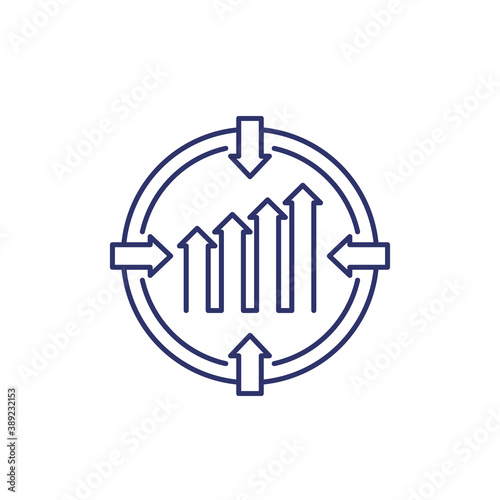 focus on growth line icon