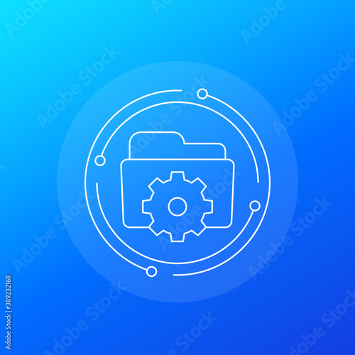 folder settings line vector icon