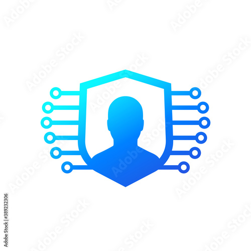 user privacy and protection icon on white