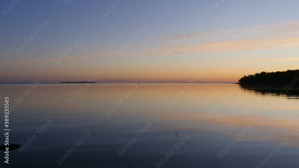 evening twilight scenic sunset, orange sky reflected in the lake evening twilight scenic sunset, orange sky reflected in the lake