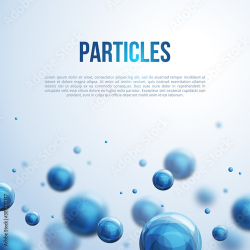 Abstract Background with Molecules. Vector illustration. Blue atoms. Medical background for banner or flyer.