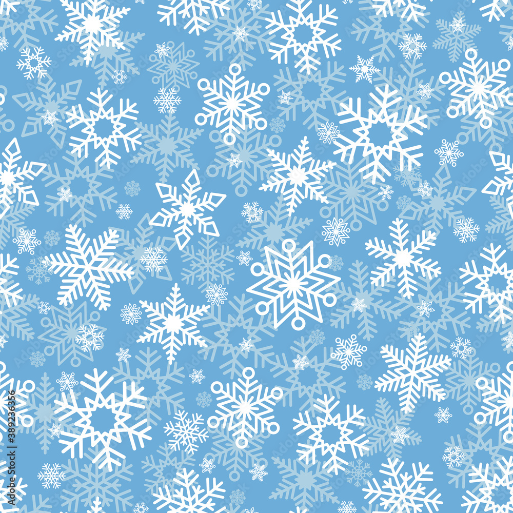 Snowflake Christmas seamless pattern. You can use for paper, wallpaper, wrapping, background. Vector illustration in flat style Snowflake Christmas seamless pattern. You can use for paper, wallpaper, wrapping, background. Vector illustration in flat style