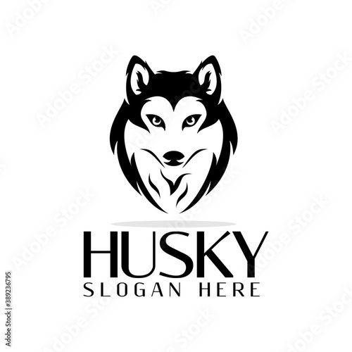 head dog siberian husky logo design vector icon vector template
