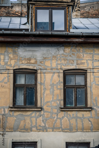 Pair of windows on an old building