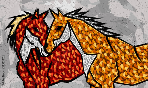 Two Horses Painting