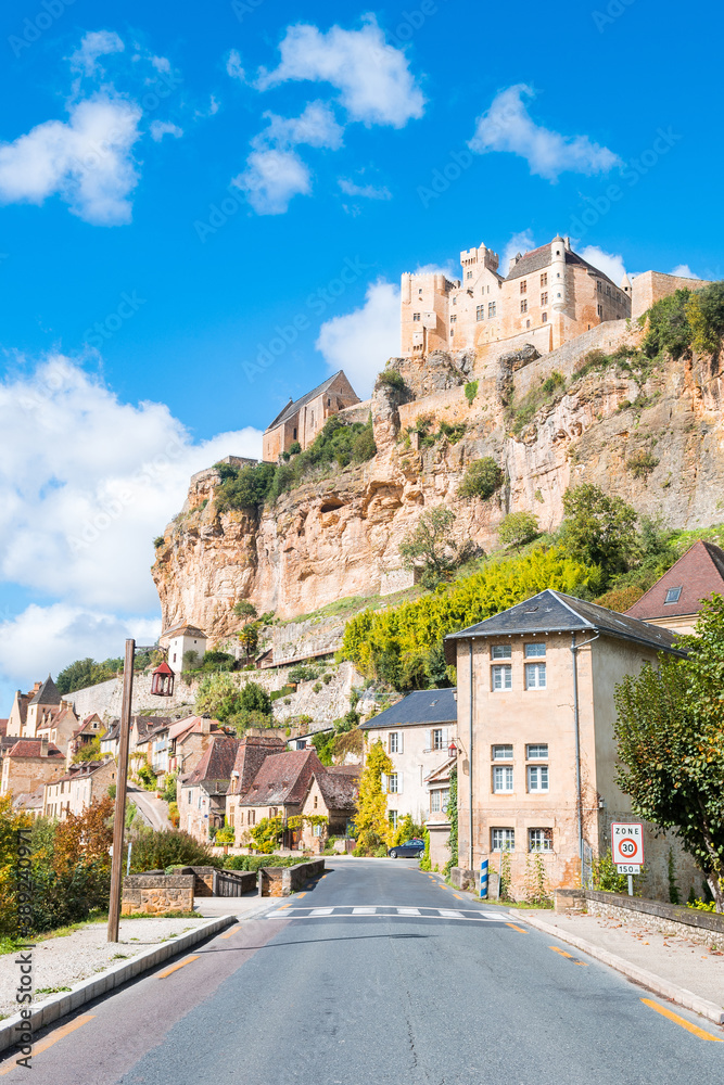 view of beynac et cazenac medieval town, France	