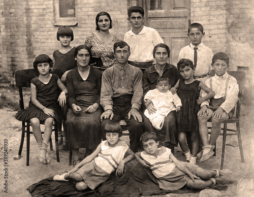 Ancient portrait of an Armenian family from Nagorno-Karabakh, 1936	