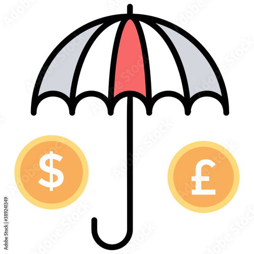 
Line icon insurance, insurance policies 
