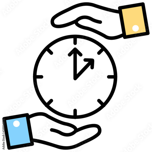 
Line icon save time, time management 
