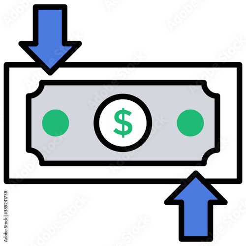 
Line icon income, paycheck 
