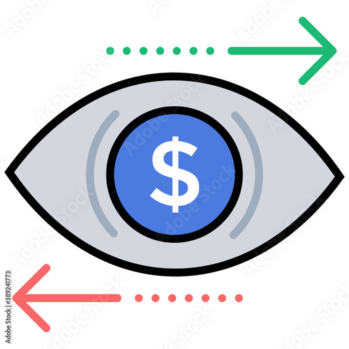 
Line icon financial control, financial stability 
