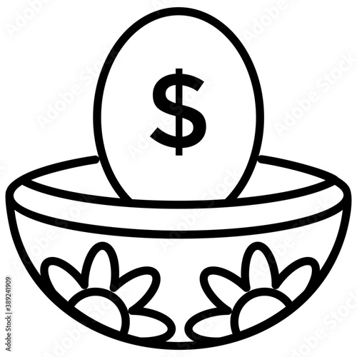 
Line icon retirement plans, retirement funds 
