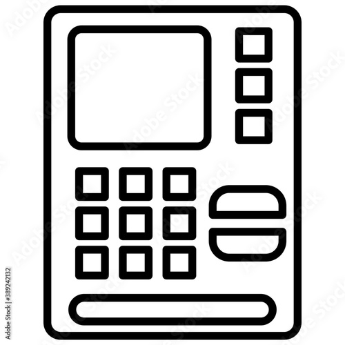 Line icon ATM Machine, money withdrawal 