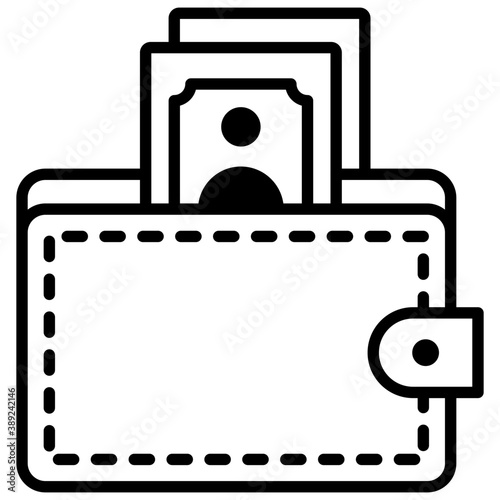 
Line icon digital wallet, digital account 
