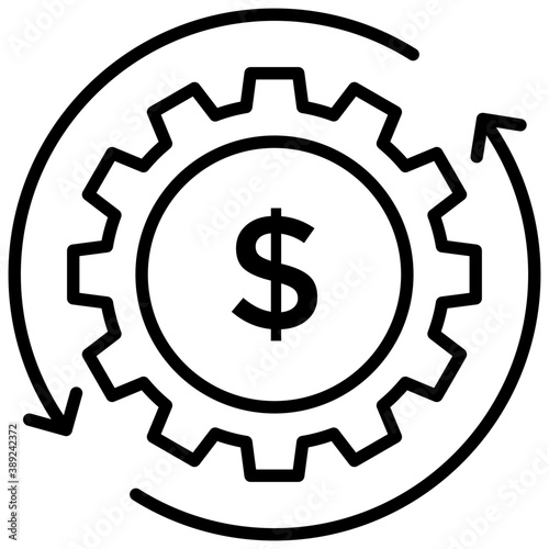 
Line icon revenue engine, revenue generation
