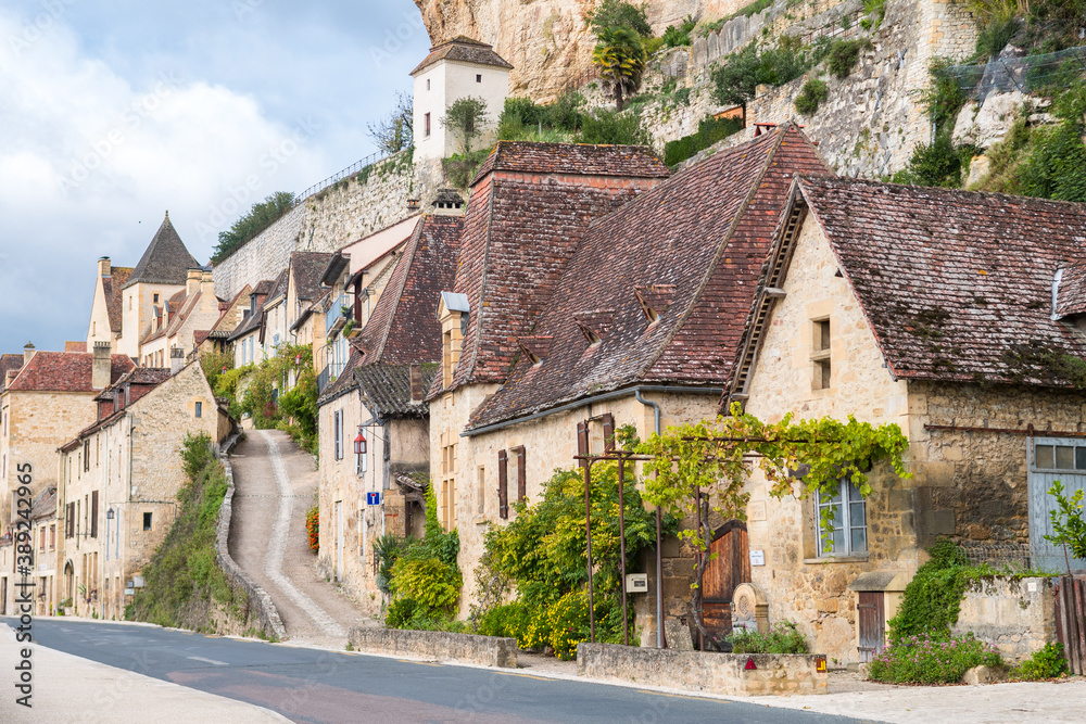 view of beynac et cazenac medieval town, France