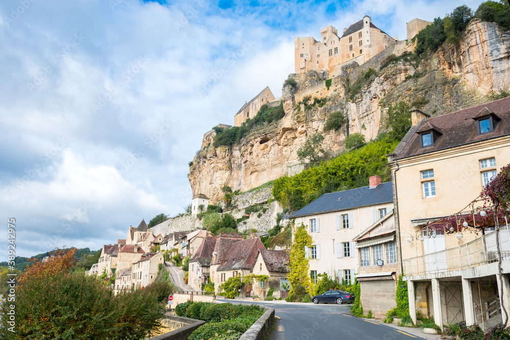 view of beynac et cazenac medieval town, France