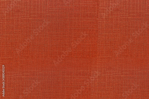 Red fabric texture surface for interior wall design. Velvet color seamless textile for nature of peace feeling for architecture or construction of hotel or fancy restaurant.