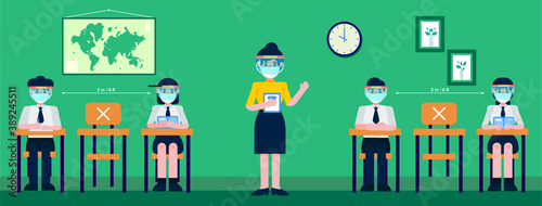 Social distancing in schools for the students
