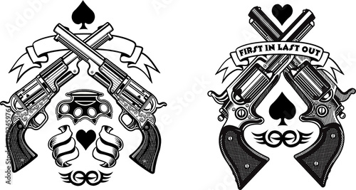 tattoo guns and revolver