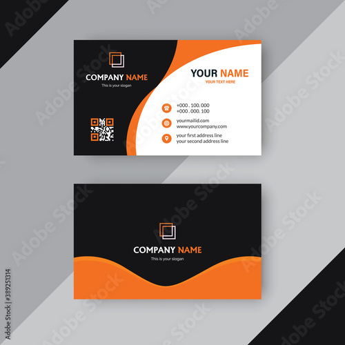 professional business card design orange & black color. modern business card template. latest business card design.