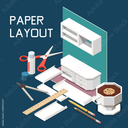Furniture Production Isometric Composition 