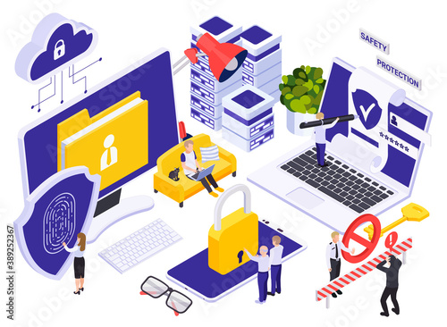 Cyber Security Isometric Icons