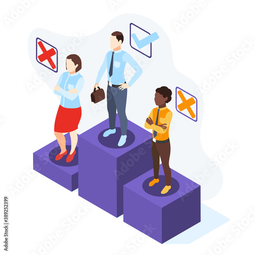 Discrimination Podium Isometric Background