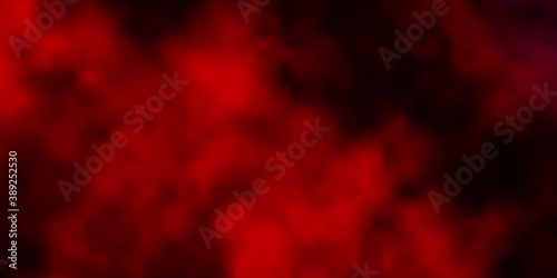 Dark Red vector template with sky, clouds.