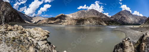 Confluence of Indus and Shyok river, Gilgit-Baltistan, Pakistan photo
