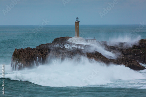 Obraz na plátně Mouro island light house, Santander, Cantabrian Sea,  Cantabria, Spain, Europe