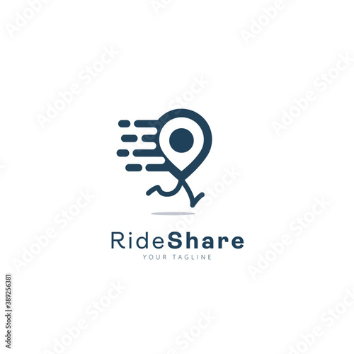 Ride Share Logo Design Symbol Template Flat Style Vector Illustration