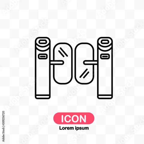 subway turnstile icon vector isolated on transparent background.
