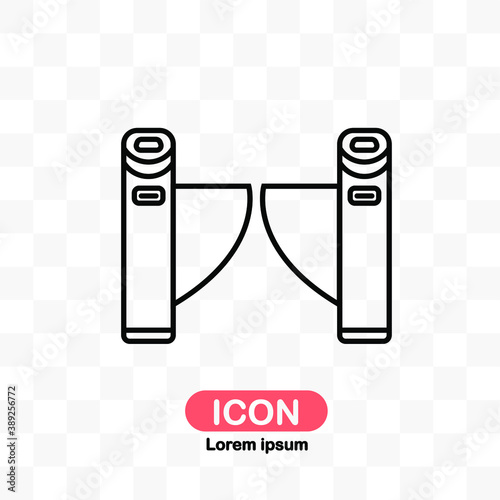 subway turnstile icon vector isolated on transparent background.