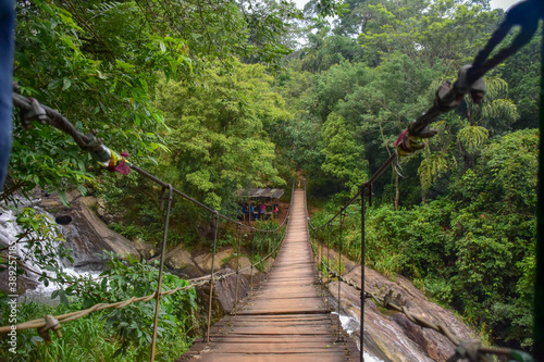 Bambarakiri Ella waterfall bridge, Riverston, Sri Lanka photo