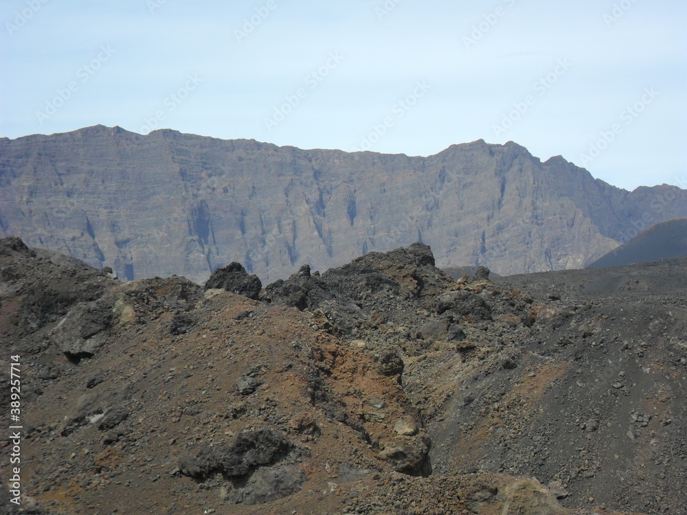 Exploring the volcanoes and black sandy beaches of Isla do Fogo in the Cape Verde islands in the Atlantic, West Africa