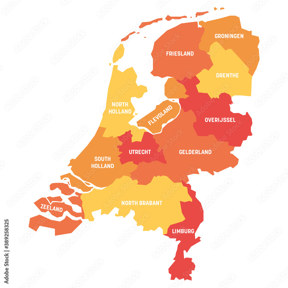 Netherlands - map of provinces