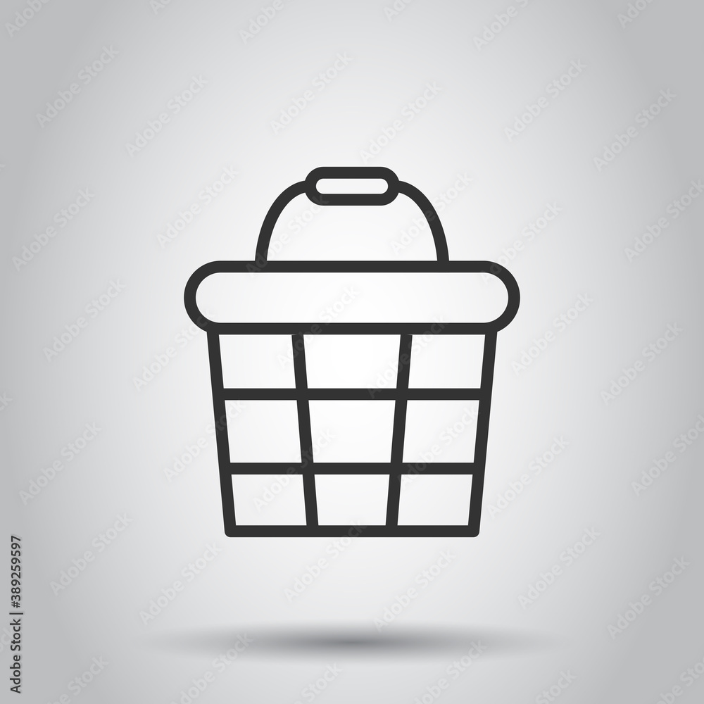 Add to cart icon in flat style. Shopping vector illustration on white isolated background. Basket business concept. Add to cart icon in flat style. Shopping vector illustration on white isolated background. Basket business concept.