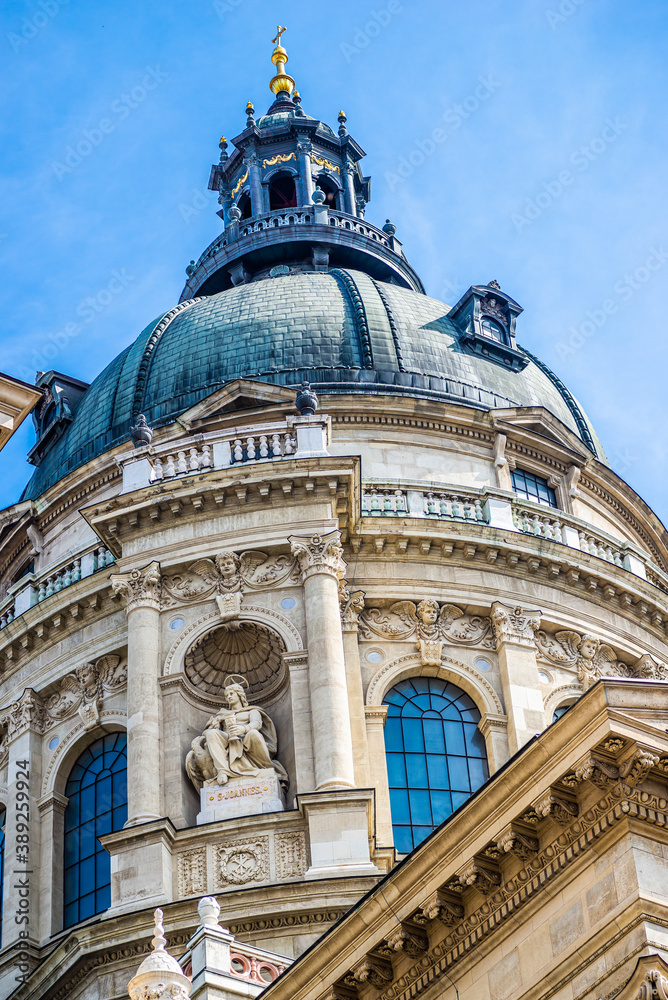 BUDAPEST, HUNGARY - JULY 15, 2019: St. Stephen's Basilica, exterior.