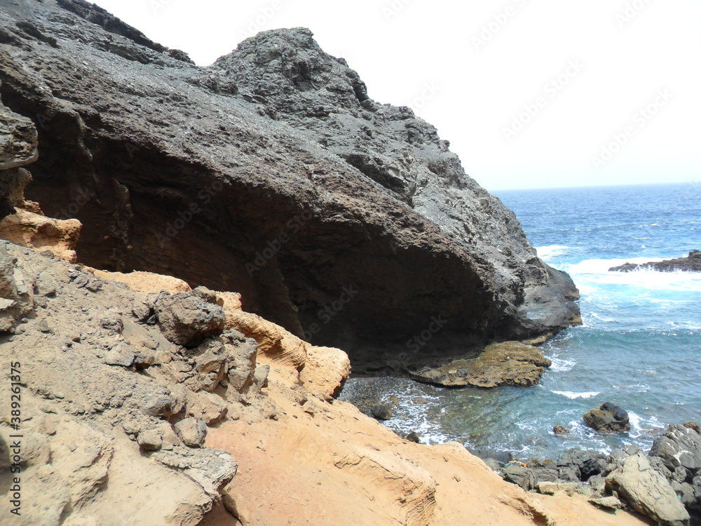 Exploring the volcanic coastal landscapes of Isla do Sal in the Cape Verde islands in the Atlantic West Africa Exploring the volcanic coastal landscapes of Isla do Sal in the Cape Verde islands in the Atlantic West Africa
